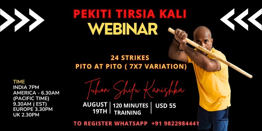 Pekiti Tirsia Kali 24 strikes Webinar